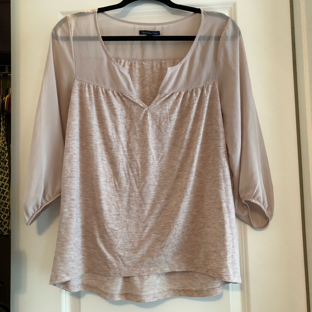American Eagle Light Pink/Beige Blouse